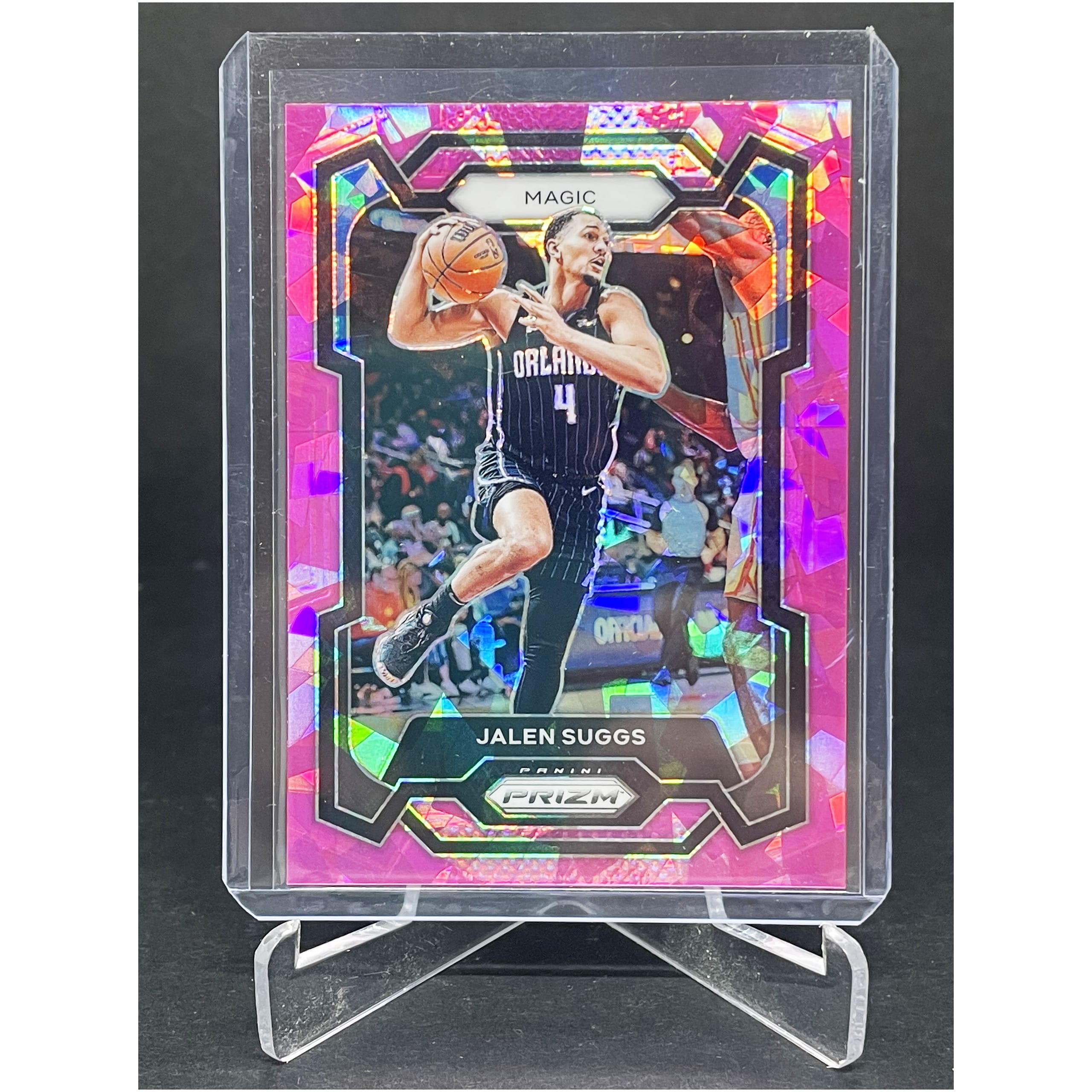 2023 24 Panini Prizm Jalen Suggs Pink Cracked Ice Prizm No 74