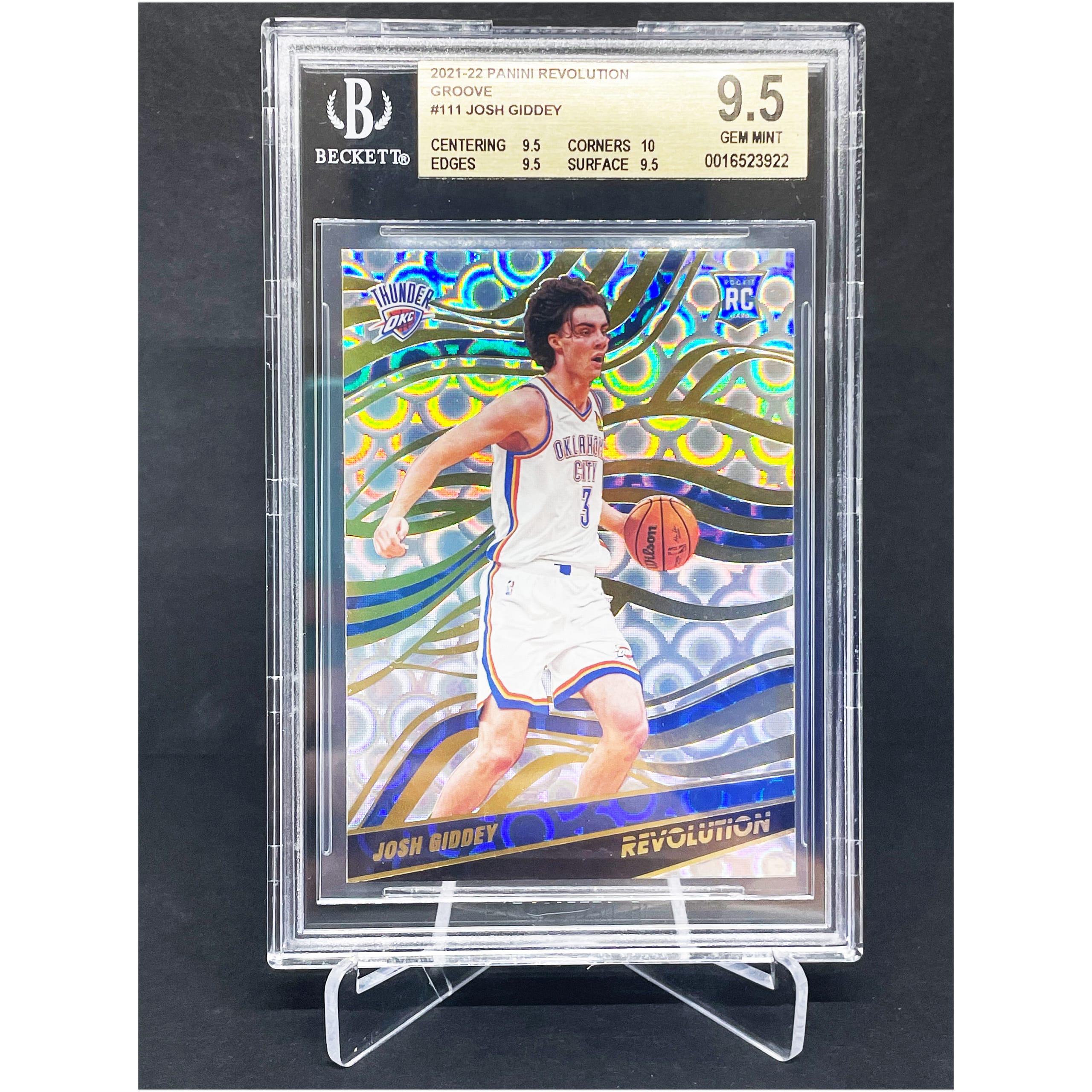 2021 22 Panini Revolution Groove Josh Giddey Rookie BGS 9 5 Gem Mint