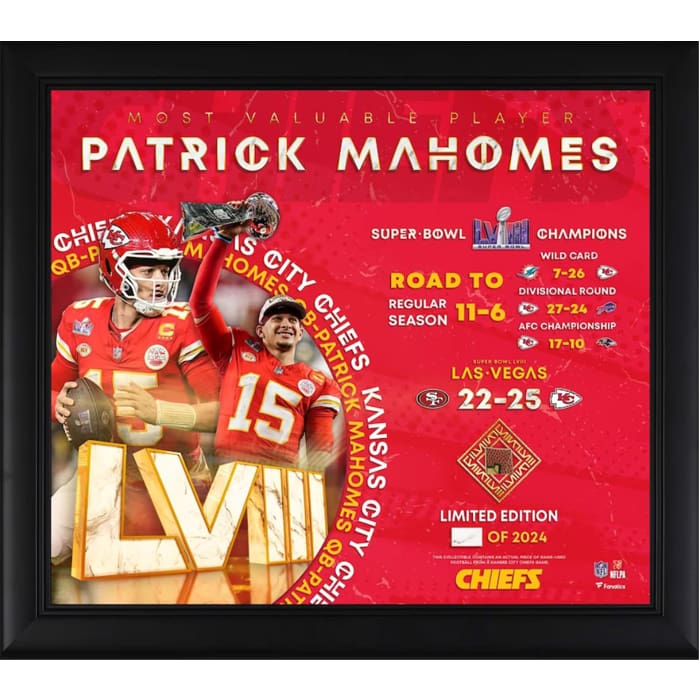 Patrick Mahomes Super Bowl LVIII MVP Framed 15" X 17" Collage With A ...